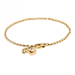 Pre Owned Cartier Trinity Knot Three Tone 18K Gold Chain Link Dangling Charm Bracelet 