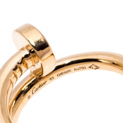 Pre Owned Cartier Juste Un Clou 18K Rose Gold Ring Size 53