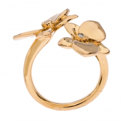 Pre Owned خاتم كارتييه Caresse d'Orchidées par Cartier Diamond ذهب وردي عيار 18 مقاس EU 52