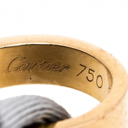 Pre Owned Cartier Love 18K Rose Gold Grey Cord Adjustable Bracelet