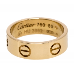 مملوكة مسبقًا خاتم كارتييه لوف حلقة ذهب أصفر عيار 18 مقاس 50