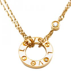مملوكة مسبقًا Cartier Love Yellow Gold Diamond Double Chain Necklace 