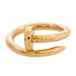Pre Owned Cartier Juste Un Clou 18K Rose Gold Ring Size 49