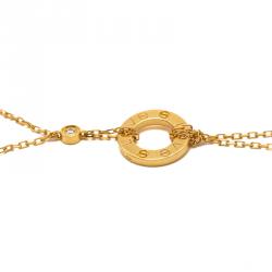 مملوكة مسبقًا Cartier Love Yellow Gold Diamond Double Chain Bracelet Size 18