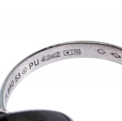 Pre Owned Cartier Trinity Diamond 18K White Gold Platinum Ceramic Rolling Ring Size 53