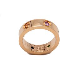 Pre Owned خاتم كارتييه لوف حجر ملون متعدد الألوان و ذهب وردي مقاس 52