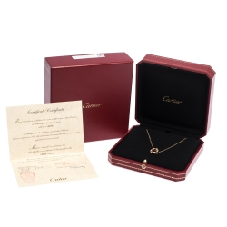 Pre Owned Cartier Love Diamond 18K Rose Gold Necklace
