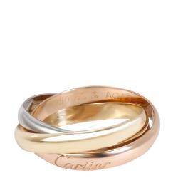 Pre Owned Cartier 18K Three Tone Trinity Ring Size 50