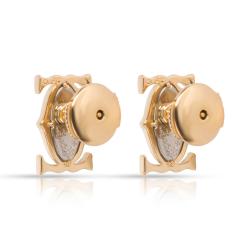 Pre Owned Cartier 18K Yellow Gold Double C Logo Earrings