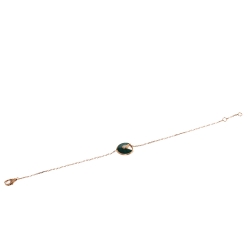 Pre Owned Cartier Amulette De Cartier Diamond Malachite 18K Rose Gold XS Bracelet