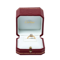مملوكة مسبقًا Cartier 0.70ct Solitaire Diamond 18K Yellow Gold Engagement Ring Size 53