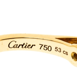 مملوكة مسبقًا Cartier 0.70ct Solitaire Diamond 18K Yellow Gold Engagement Ring Size 53
