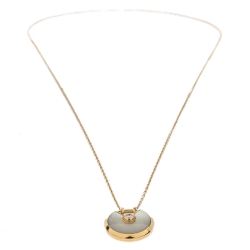 Cartier Amulette De Cartier Mother of Pearl Diamond 18K Yellow Gold Necklace