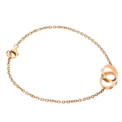 Pre Owned Cartier Love 2 Hoops 18K Rose Gold Bracelet
