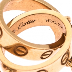 Pre Owned Cartier Love 2 Hoops 18K Rose Gold Bracelet