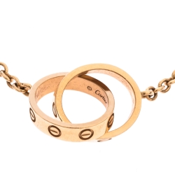Pre Owned Cartier Love 2 Hoops 18K Rose Gold Bracelet