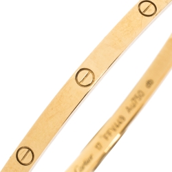 Pre Owned Cartier Love 18K Yellow Gold SM Bracelet 17