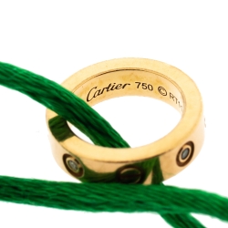 Pre Owned Cartier Love Diamond Ceramic Two Tone 18K Gold Green Cord Adjustable Bracelet