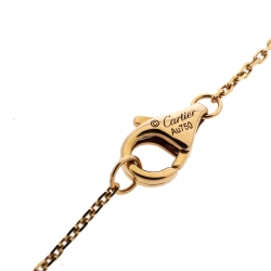 Pre Owned Cartier Amulette de Cartier Diamond Onyx 18K Rose Gold Necklace XS