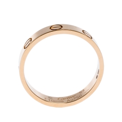 Pre Owned Cartier Love 18K Rose Gold Narrow Wedding Band Ring Size 53