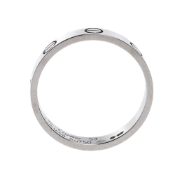 Pre Owned Cartier Love 18K White Gold Narrow Wedding Band Ring Size 53