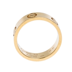 Cartier Love 18K Yellow Gold Band Ring Size 52