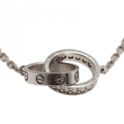 مملوكة مسبقًا Cartier Love Diamonds and White Gold Hoops Pendant Necklace