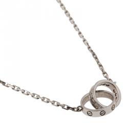 مملوكة مسبقًا Cartier Love Diamonds and White Gold Hoops Pendant Necklace