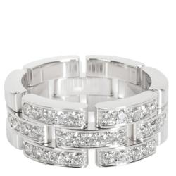 Pre Owned خاتم كارتييه ميلون بانثر ذهب أبيض عيار 18 ألماس مقاس 52