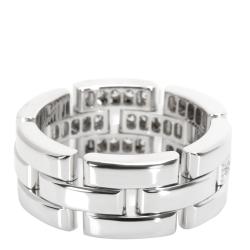 Pre Owned خاتم كارتييه ميلون بانثر ذهب أبيض عيار 18 ألماس مقاس 52