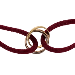 Pre Owned Cartier Trinity de Cartier 18K Three Tone Gold Adjustable Cord Bracelet
