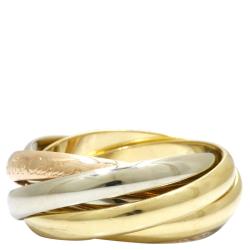 Pre Owned Cartier Les Must de Cartier Trinity 18K Yellow Gold 18K Rose Gold 18K White Gold Ring Size 50