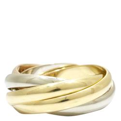 Pre Owned Cartier Les Must de Cartier Trinity 18K Yellow Gold 18K Rose Gold 18K White Gold Ring Size 50