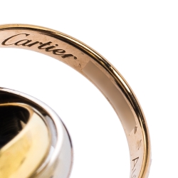 Pre Owned Cartier Trinity De Cartier Three Tone 18k Gold Black Adjustable Cord Bracelet