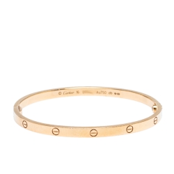 Cartier Love Small Model 18k Rose Gold Bangle Bracelet Size 16 BOX