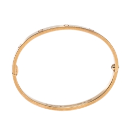 Pre Owned Cartier Love 18K Rose Gold Narrow Bangle Bracelet Size 16