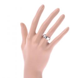 Pre Owned Cartier Love 18K White Gold Diamond Ring Size 48