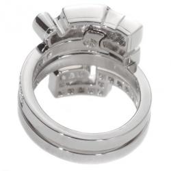 مملوكة مسبقًا Cartier Le baiser Du Dragon 18 K White Gold Diamond Ring Size 52.5