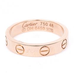 Pre Owned Cartier 18 K Yellow Gold Love Wedding Band Size 48