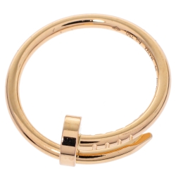 Pre Owned Cartier Juste Un Clou 18K Rose Gold Ring SM Size 49