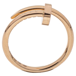 Pre Owned Cartier Juste Un Clou 18K Rose Gold Ring SM Size 49