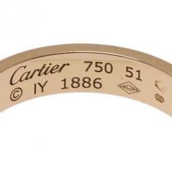 مملوكة مسبقًا Cartier Love 18K Rose Gold Wedding Band Ring Size 51