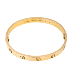Pre Owned Cartier Love 18K Yellow Gold Bracelet 16