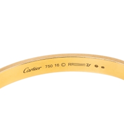 Pre Owned Cartier Love 18K Yellow Gold Bracelet 16