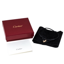 مملوكة مسبقًا Cartier Trinity De Cartier 18K Three Tone Gold Black Cord Bracelet