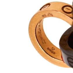مملوكة مسبقًا Cartier Love Diamond 18K Rose Gold & Ceramic Rings Red Cord Bracelet