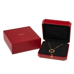 مملوكة مسبقًا Cartier Love Diamond Paved 18K Rose Gold Necklace