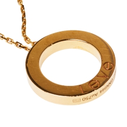 مملوكة مسبقًا Cartier Love Diamond Paved 18K Rose Gold Necklace