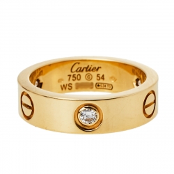 مملوكة مسبقًا خاتم كارتييه لوف 3 ألماسات و ذهب أصفر عيار 18 مقاس 54