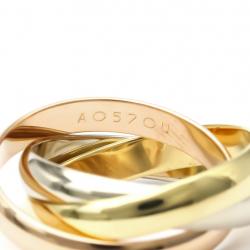 Pre Owned Cartier Les Must De Cartier Trinity 18K Three Tone 3 Band Ring 52